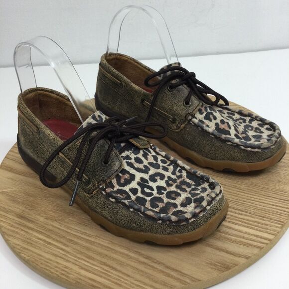 Twisted X Womens Leather Leopard Western Driving Moccasins Shoes Brown Size 7.5M - Picture 11 of 11